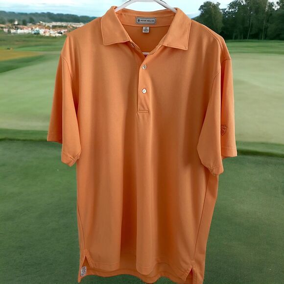 Peter Millar Other - Peter Millar Polo Shirt Mens Medium Light Orange Solid Golf M